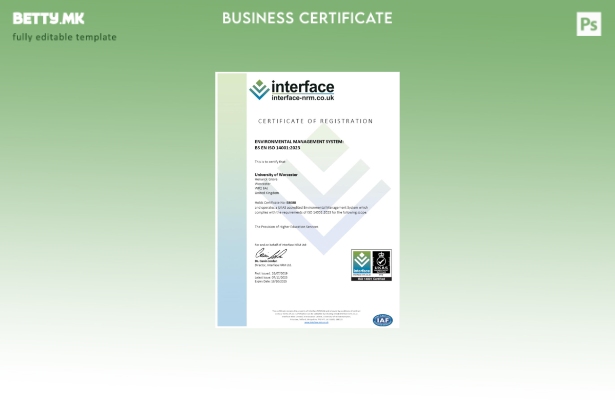 модерен стил УК интерфејс сертификат за регистрација Шаблон за Word и PDF